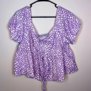 Floral peplum crop top